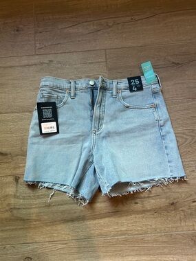 Silver Jeans Light Blue Raw Hem Denim Shorts